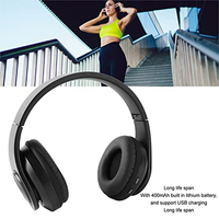 Headphone Over-ear Nirkabel dengan Ear Cup Full-Coverage untuk Olahraga, Dilengkapi Mikrofon, Daya Tahan Baterai Ultra-Lama