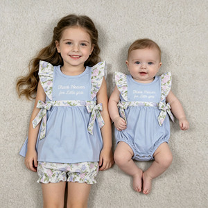 Conjuntos de 2 Piezas para Bebés y Niñas Pequeñas, Estilo Casual, Transpirables, con Lazo Floral, Marca Thank Heaven - Product Image 4