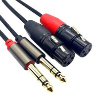 2 XLR hembra a 1/4 pulgadas TS Cable 2 XLR hembra a 2X1/4 pulgadas (6,35mm) TS Mono Y Splitter Audio Patch Cable de micrófono
