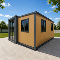 Conteneur extensible en bois clair à grain apparent, solution de cabine préfabriquée robuste pour l'hébergement des travailleurs de chantier – Solution en gros
