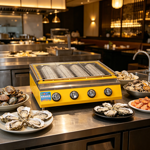 Grill à huîtres au gaz, machine à barbecue commerciale, équipement de cuisson multifonctionnel pour restaurants de fruits de mer, d'huîtres et d'ormes - Product Image 5