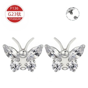 Pendientes de Mariposa con Circonita, Engaste de Garra de Aleación de Titanio, Joyería Geométrica de Moda, Regalo - Product Image 4