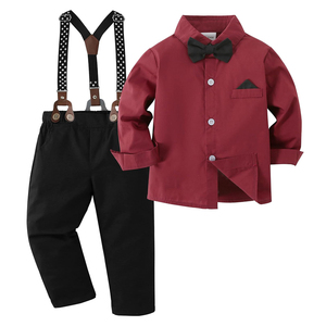 HONGBO nuovo arrivo 2 pezzi set completo bambino primavera autunno abito <span class=keywords><strong>da</strong></span> <span class=keywords><strong>cerimonia</strong></span> per bambini set <span class=keywords><strong>abbigliamento</strong></span> per bambini ragazzo 6-12 mesi con papillon - Product Image 4
