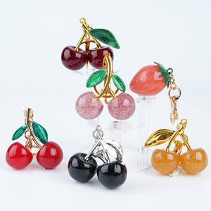 Exquisito llavero <span class=keywords><strong>de</strong></span> cereza <span class=keywords><strong>de</strong></span> cristal 3D encanto colgante llavero lindo llavero <span class=keywords><strong>de</strong></span> aleación <span class=keywords><strong>de</strong></span> Zinc <span class=keywords><strong>bolsas</strong></span> accesorio - Product Image 5