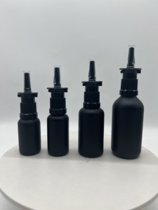 Flaconi Spray Nebulizzatori da 5ml, 10ml, 30ml, 50ml, 60ml, 100ml <span class=keywords><strong>per</strong></span> Sollievo Orale, <span class=keywords><strong>Gola</strong></span>, Nasale e Bocca - <span class=keywords><strong>Spruzzino</strong></span> a Pompa in Vetro Smerigliato Nero - Product Image 1