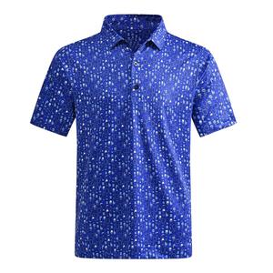 เสื้อโปโลแบบเข้ารูปผ้าไนลอนสแปนเด็กซ์สำหรับผู้ชายพิมพ์ลายซับลิเมชันเป็นมิตรกับสิ่งแวดล้อมโลโก้ตามสั่ง - Product Image 3