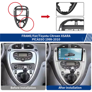 Meihua Cornice Pannello Cruscotto Autoradio per Toyota <span class=keywords><strong>Citroen</strong></span> <span class=keywords><strong>Xsara</strong></span> Picasso 1999-2010 Sistema di Navigazione Multimediale Nero Opaco - Product Image 3