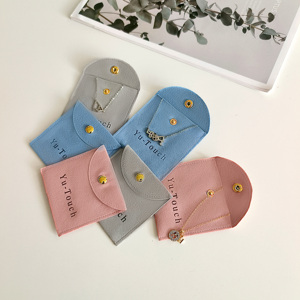 Custom di lusso in microfibra gioielli sacchetti di imballaggio per <span class=keywords><strong>orecchini</strong></span> collana in pelle scamosciata busta con bottone di gioielli piccolo <span class=keywords><strong>sacco</strong></span> di cristallo - Product Image 3