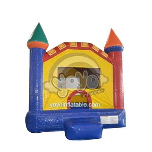 Château gonflable 13x13 rouge, jaune et bleu, design tricolore, qualité commerciale, PVC, centre de jeux pour enfants, fête d'anniversaire - Product Image 1