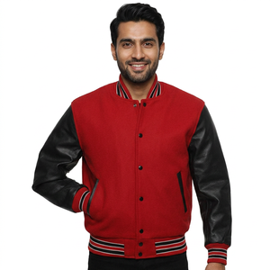 Nouvelle Arrivée Personnalisée 2025 – Blouson de Baseball en Coton Molletonné pour Homme, Veste Universitaire Vierge Sans Capuche, Modèle Lettermen, Vente en Gros - Product Image 1