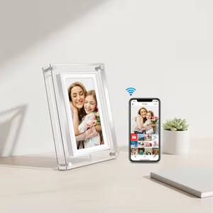 GB-AR-WT500 Cadre photo numérique en acrylique de 5 pouces avec prise en charge vidéo MP4/AVI, lecture en boucle, type C, horloge, sans batterie - Product Image 4