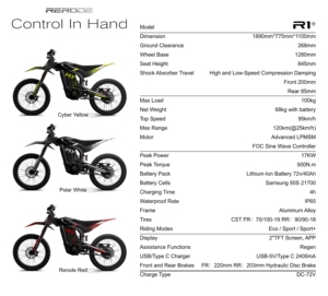 Moto tout-terrain électrique pour adulte 2026, <span class=keywords><strong>pas</strong></span> chère, hauteur de selle universelle 845 mm, légère 68 kg, maniabilité facile, 17 kW, 500 N.m, 72 V, 40 Ah, autonomie 120 km - Product Image 6