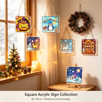 Pendentif mural carré en acrylique entièrement personnalisable de 20 cm, imprimez votre propre photo, art UV, pièce décorative horizontale unique pour la maison, le salon