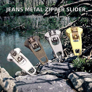 Manufacturer Wholesale QLQ Jeans Zipper Slider Spring Lock Aluminum Plated Custom Metal <b>Puller</b> - Product Image 2