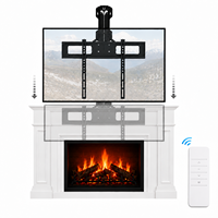 Support TV motorisé pour cheminée, gain de place, en acier de haute qualité, capacité de charge 40 kg, pour visionnement ergonomique inclinable et pivotant à 25°, modèle 2026