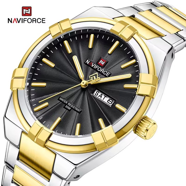 Top Brand NAVIFORCE 9218 Men Watches Wholesale OEM Custom logo Stainless Steel Band Waterproof Brand Factory Wristwatch 2024