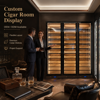 Humidor con zona de descanso para cigarros, salón privado para fumar cigarros, decoración de lujo para sala de cigarros, servicios de proyecto llave en mano para clubes de negocios