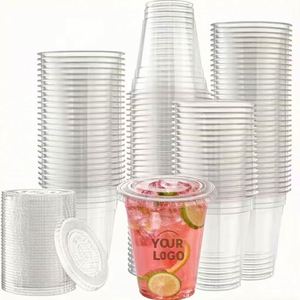 Gobelet en plastique jetable PET 10-24oz 89mm pour fruits, lait, thé, café, bière, jus, vin, soda, dessert, multi-usages - Product Image 1