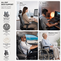Coussin de soutien lombaire ergonomique en mousse à mémoire de forme réglable pour la correction de la posture assise au bureau ou en voiture