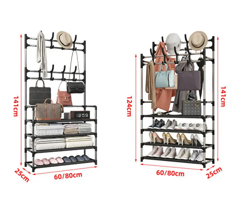 Good Load-Bearing Capacity clothes pink metal steel wardrobe cloth hanger organizer garment rack shelf with shelves