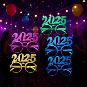 แว่นตาปีใหม่ Eb 2025 อุปกรณ์ประกอบฉากถ่ายรูปพลาสติก ของตกแต่งงานปาร์ตี้แฟชั่น 288 ชิ้น 24 ดีไซน์ ต่อชุด - Product Image 2