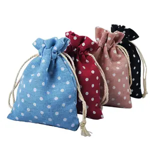 थोक मुद्रित कपास ड्रॉस्ट्रिंग बैग रचनात्मक पोलो ताजा शैली कपास टोटे बैग गहने पैकेजिंग उपहार भंडारण बैग