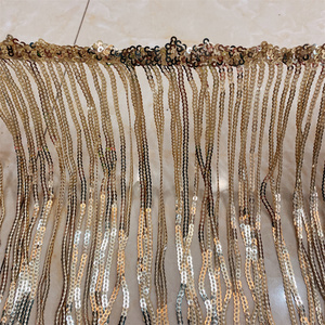 Accessori di abbigliamento di vendita caldi frange di nappa con paillettes frange a catena frange per abito da ballo latino <span class=keywords><strong>macrane</strong></span> nappa frange donne - Product Image 3