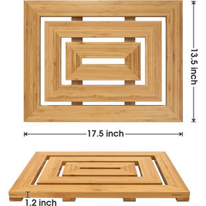 Alfombrilla de baño de bambú al por mayor alfombrilla de exterior Premium - Product Image 3