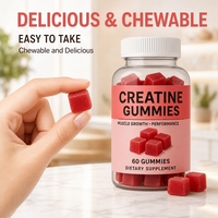 Gummies de créatine haute pureté avec BCAA, L-Taurine, Vitamine B12, Vitamine B6 et Complexe B