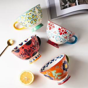 Set di Tazze per Tè al <span class=keywords><strong>Latte</strong></span> in Porcellana Dipinte a Mano con Design Creativo M, Tazza da Caffè in Ceramica Personalizzata Fatta a Mano - Product Image 3