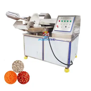 Máquina cortadora de carne comercial de alta calidad, máquina cortadora de tazones de alta velocidad para pechuga de pollo para cortar y mezclar carne vegetal