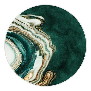 Alfombra de terciopelo de cristal redonda de lujo con diseño abstracto, resistente a las manchas, lavable, decoración para el hogar, para sala de estar y dormitorio - Product Image 1