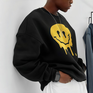 Sweat à capuche pour homme en coton tricoté, col rond, broderie 3D unie, lavé, style streetwear, logo personnalisé, haute qualité - Product Image 1