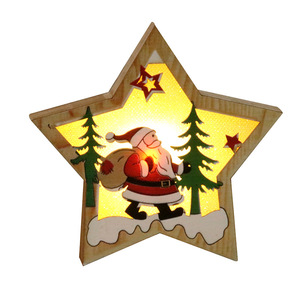 Ornements de Noël en bois illuminés, décorations pour sapin de Noël, petits ornements de Noël en bois pour cadeaux - Product Image 5