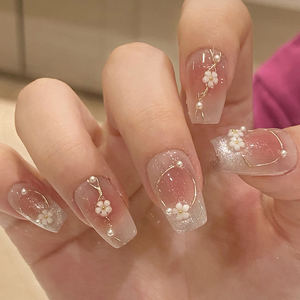 منتجات فن الأظافر اليدوية عالية الجودة بتصميم شجرة الخوخ الأنيق لتطبيقها على الأصابع، جمال كامل التطور على العرض - Product Image 5