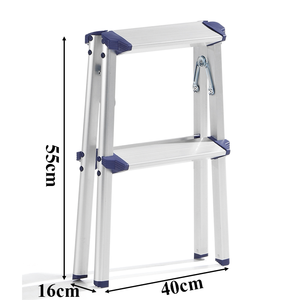 Tabouret pliant en aluminium double face avec pédale antidérapante, échelle pliable à 2 marches pour pique-nique, camping et pêche, sécurité améliorée - Product Image 5