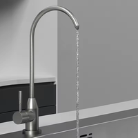 Cuisine moderne en acier inoxydable 304 minimaliste assorti avec purificateur d'eau robinet noir or acier inoxydable brossé couleur