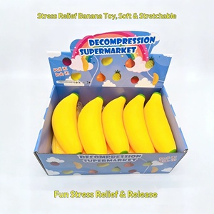 Juguete Realista de Plátano Falso, Blandito, de Rebote Lento, Estirable, Simulación de Fruta, Juguete Antiestrés para Apretar - Product Image 1
