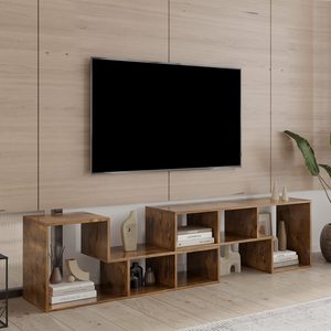 Étagère à livres modulable en forme de L, meuble TV moderne avec étagères de rangement ouvertes pour la maison ou le bureau - Product Image 1