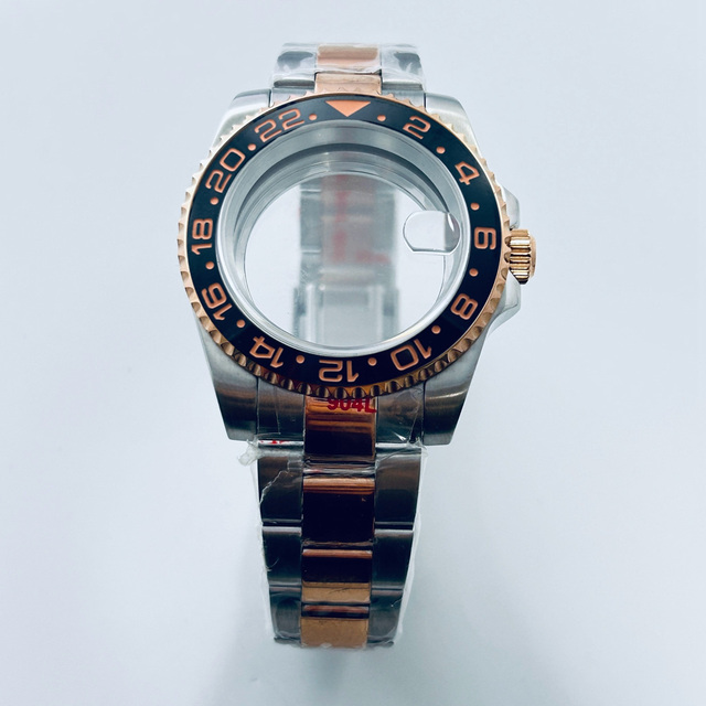 Factory Direct 40MM Diver GMT Watch Case Parts Waterproof Jubilee Bracelet Sapphire Crystal for NH34 NH35 NH36 Wholesale