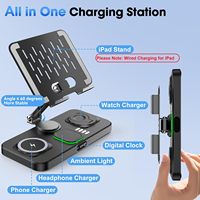 Station de charge sans fil 6-en-1 multifonctionnelle pour appareils Apple : Support de charge pour iPad/iPhone 17/16/15/Apple Watch/AirPods