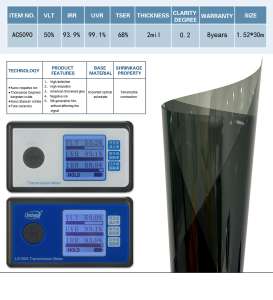 Film d'ions négatifs nano AC VLT50 % protection UV protection solaire pas cher rouleau de film teinté pour fenêtre de voiture film de contrôle solaire pour fenêtre en céramique - Product Image 2