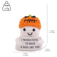 Poupées pommes de terre et ornements citrouille et fantôme en crochet, faits main, à énergie positive, en polyester, pour Halloween, pour l'export, best-sellers