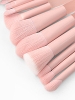 Pinceaux de maquillage personnalisés avec logo, ensemble de 10 pinceaux de maquillage roses, pinceaux synthétiques Kabuki, pinceau pour le fond de teint, pinceau pour la poudre, pinceau pour les yeux, ensemble de pinceaux de maquillage