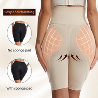 Boxer taille haute pantalon de contrôle du ventre pantalon d'amélioration des fesses rembourrées sur le côté corps de levage de la hanche façonnant les sous-vêtements serrés
