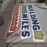 Panneau d'enseigne de bureau d'entreprise, panneau extérieur d'usine, enseigne personnalisée en acier inoxydable, enseigne commerciale, logo mural, lettres rétroéclairées par LED