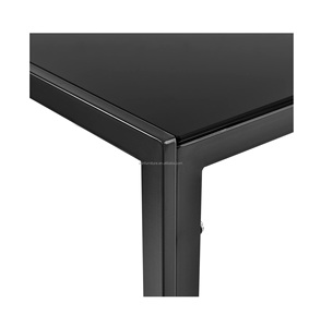 Cheap Price <strong>Dining</strong> Table Set <strong>Painted</strong> Tempered Glass Table Top With Metal Tube Frame <strong>Dining</strong> Table With 6 Pu <strong>Chairs</strong> - Product Image 5