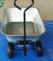 Chariot à roues robuste en acier à 4 roues pour jardin, cour, utilitaire, chariot de jardin, chariot à benne - Plateau en acier