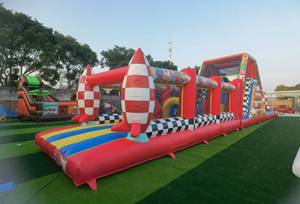 2025 New phổ biến Inflatable ngoài trời các chướng ngại vật Inflatable tên lửa trở ngại với hồ bơi cho doanh số bán hàng - Product Image 2
