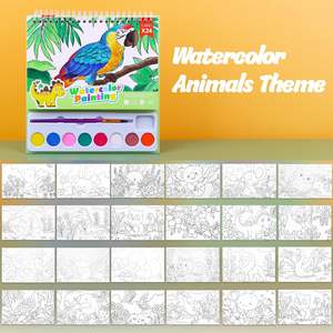 Set de Libros para Colorear con Acuarelas para Niños de 4 a 8 Años, Encuadernado en Espiral, 15 Páginas, Regalo con Bolsillo y Bolsa de Regalos - Product Image 4